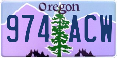 OR license plate 974ACW