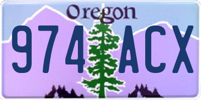 OR license plate 974ACX