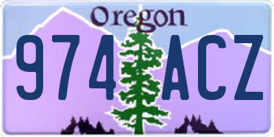 OR license plate 974ACZ