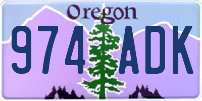 OR license plate 974ADK