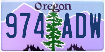 OR license plate 974ADW
