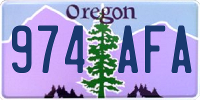 OR license plate 974AFA