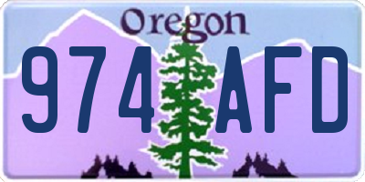 OR license plate 974AFD
