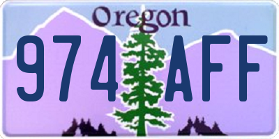 OR license plate 974AFF