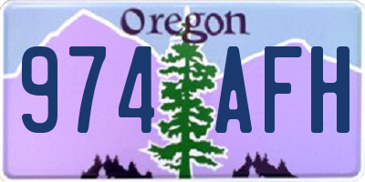 OR license plate 974AFH