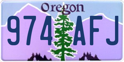 OR license plate 974AFJ