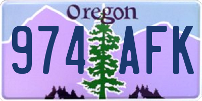 OR license plate 974AFK