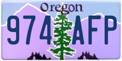 OR license plate 974AFP