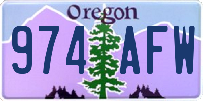 OR license plate 974AFW