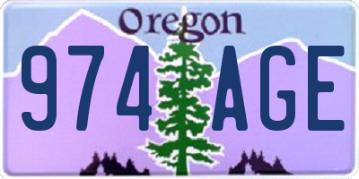 OR license plate 974AGE
