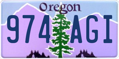 OR license plate 974AGI