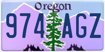 OR license plate 974AGZ