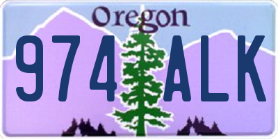 OR license plate 974ALK