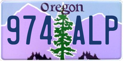 OR license plate 974ALP