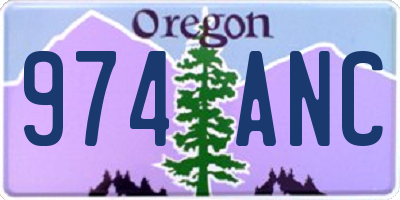 OR license plate 974ANC