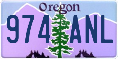 OR license plate 974ANL