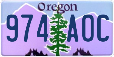 OR license plate 974AOC