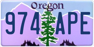 OR license plate 974APE