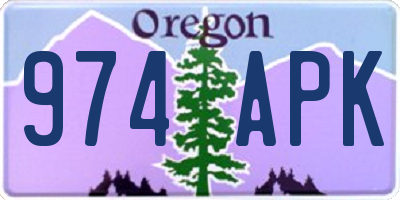 OR license plate 974APK