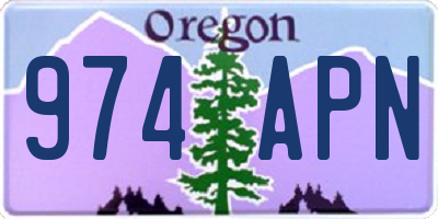 OR license plate 974APN