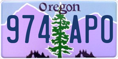 OR license plate 974APO