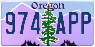 OR license plate 974APP