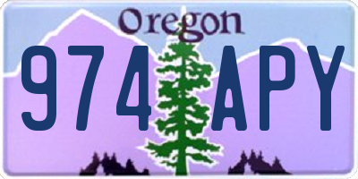 OR license plate 974APY