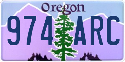 OR license plate 974ARC