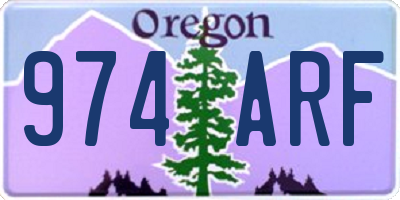 OR license plate 974ARF