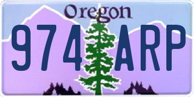 OR license plate 974ARP