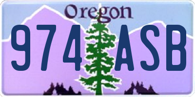 OR license plate 974ASB