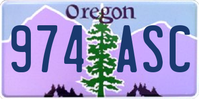 OR license plate 974ASC