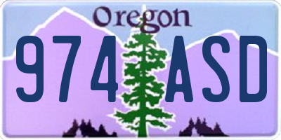 OR license plate 974ASD
