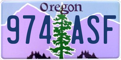 OR license plate 974ASF