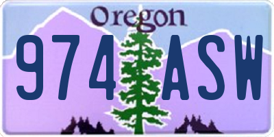 OR license plate 974ASW