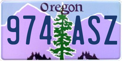 OR license plate 974ASZ