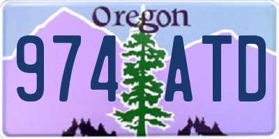 OR license plate 974ATD