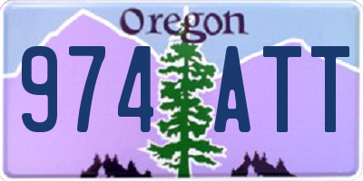OR license plate 974ATT