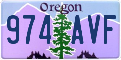 OR license plate 974AVF