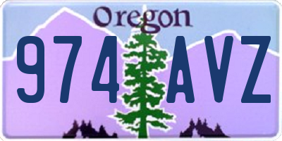 OR license plate 974AVZ