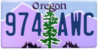 OR license plate 974AWC