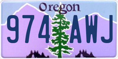 OR license plate 974AWJ