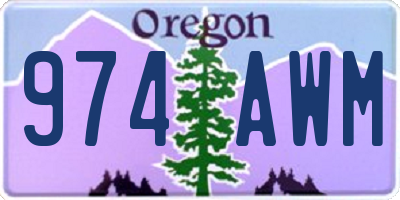 OR license plate 974AWM