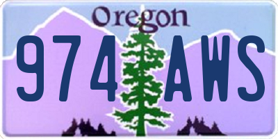 OR license plate 974AWS