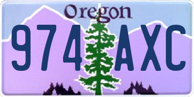 OR license plate 974AXC