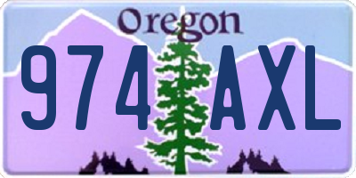 OR license plate 974AXL