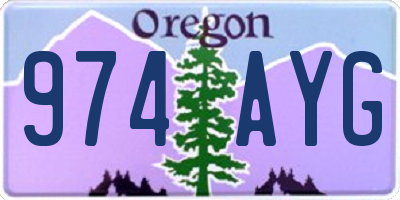 OR license plate 974AYG