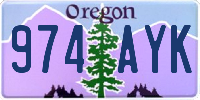 OR license plate 974AYK