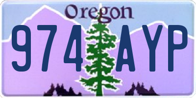 OR license plate 974AYP