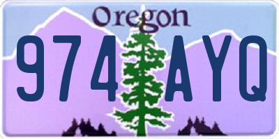 OR license plate 974AYQ